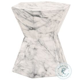 District Ivory Marble Bento Accent Table