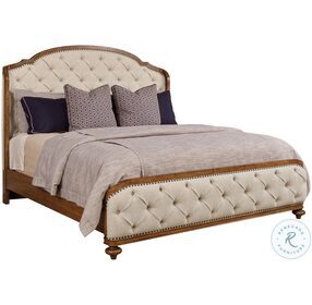 Berkshire Glendale Cognac King Upholstered Shelter Bed