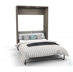 Cielo By Bark Gray and White Full Wall Bed