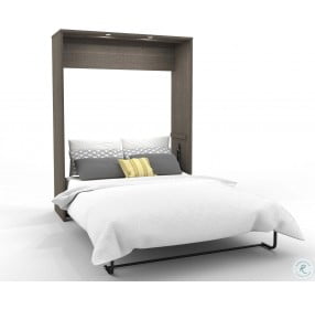 Cielo By Bark Gray and White Queen Wall Bed