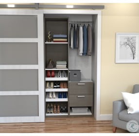 Cielo By Deluxe Bark Gray and White 39" Reach In Closet