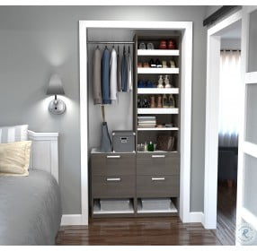 Cielo By Elite Bark Gray and White 39" Reach In Closet