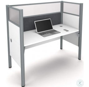 Pro-Biz 55" White Simple Workstation with Gray Tack Board