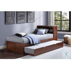 Rowe Dark Cherry Youth Bookcase Platform Bedroom Set With Youth Trundle