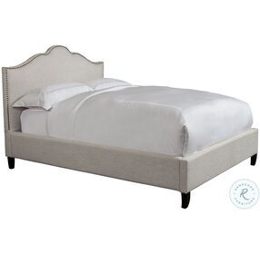 Jamie Flour Natural Queen Upholstered Panel Bed