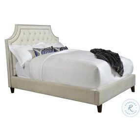 Jasmine Champagne Natural Queen Upholstered Panel Bed