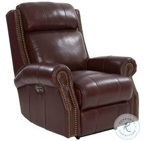 Blair Marisol Cabernet Leather Big & Tall Power Recliner with Power Headrest