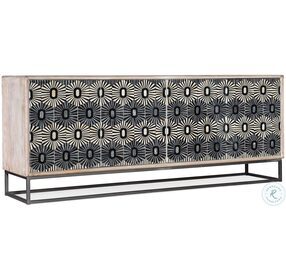 Whitmore Light Wood And Gray Metal Four Door Credenza