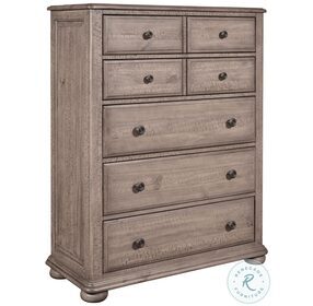 Danbury Heavily Distressed Weathered Pine 5 Drawer Chest