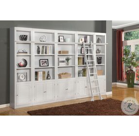 Boca Cottage White 5 Piece Large Library Wall