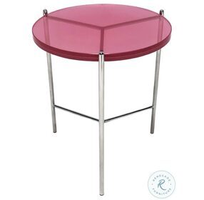 Bolt Pink Glass Top 18" End Table