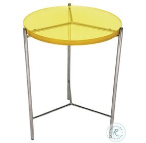 Bolt Yellow Glass Top 18" End Table
