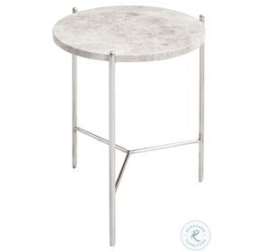 Bolt Gray Marble Top 18" End Table