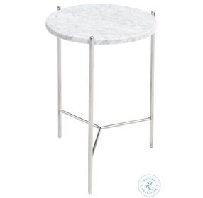 Bolt White Marble Top 18" End Table
