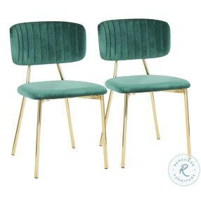 Bouton Green Velvet Chair Set Of 2