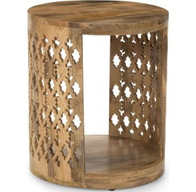 Brinley Natural Round End Table