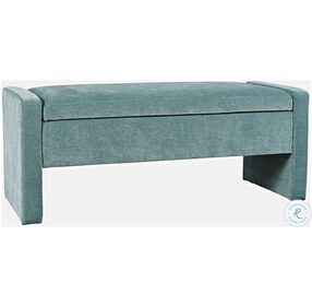 Braun Blue Upholstered Storage Bench