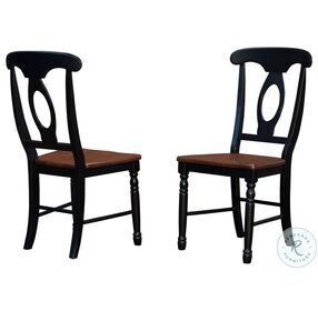 British Isles Oak Black Napoleon Side Chair Set of 2