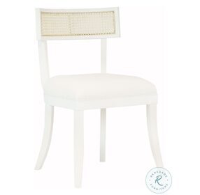 Britta Matte White And White Linen Dining Chair