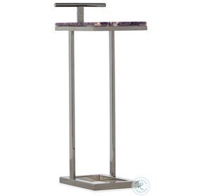 Halee Amethyst Stone And Silver Metal Accent Table