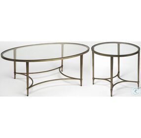Monica Gold Oval Occasional Table Set
