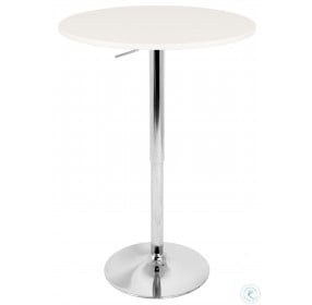 Adjustable Height White Bar Table