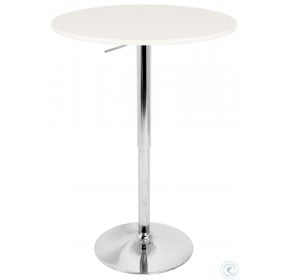 Tlelia Adjustable Height White Bar Table