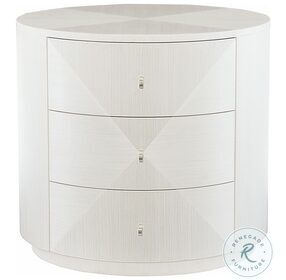 Axiom Linear White Round Chairside Table