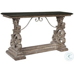 P301015 Black Marble Console Table