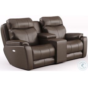 Show Stopper Fossil Double Reclining Console Loveseat with Hidden Cupholders