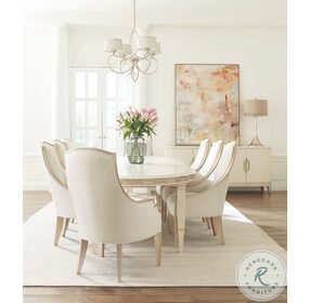 Adela Washed Alabaster And Blush Taupe Extendable Dining Room Set
