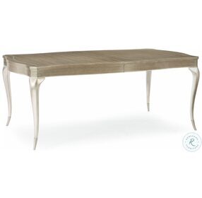 Avondale Elegant Linen And Soft Silver Leaf Extendable Dining Table