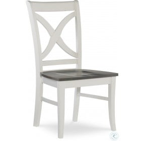 Cosmopolitan White and Gray Salerno Dining Chair Set of 2