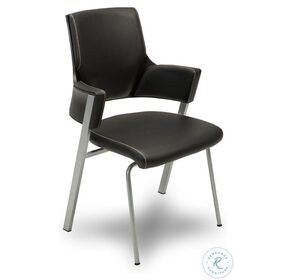 Queue Black Plastic Back Guest Chair Set Of 2