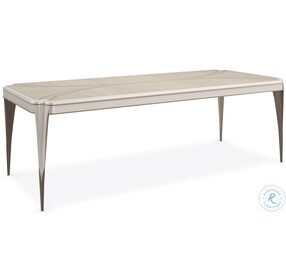 Valentina Matte Pearl and Golden Shimmer Extendable Dining Table