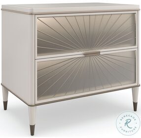 Valentina Matte Pearl And Golden Shimmer Small Nightstand