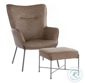 Izzy Espresso Lounge Chair And Ottoman Set