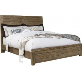 Soho Natural Wood Queen Panel Bed