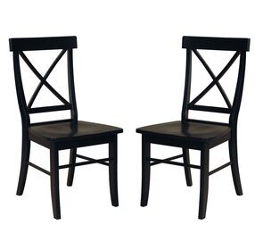 Dining Essentials Black X Back Side Chair Set of 2