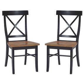 Dining Essentials Black Cherry X Back Side Chair Set of 2