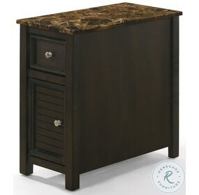 Samson Espresso And Faux Marble Top End Table