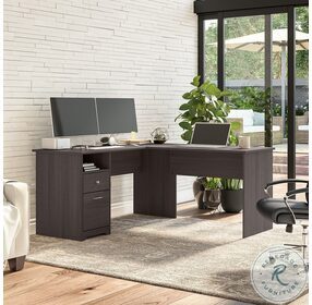 Cabot Heather Gray 60" L Shaped Home Office Set with Drawers