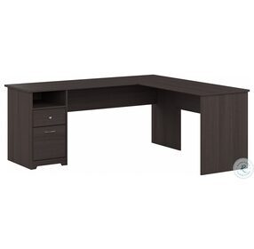 Cabot Heather Gray 72" L Shaped Computer Desk with Drawers