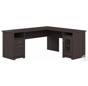 Cabot Heather Gray 72" L Shaped Computer Desk with Storage