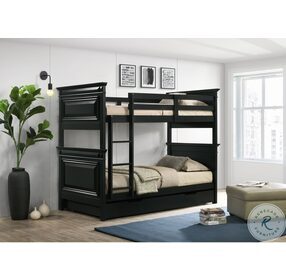 Trent Antique Black Youth Bunk Bedroom Set With Trundle