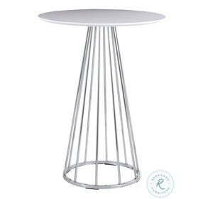 Canary Chrome And White MDF Counter Height Dining Table
