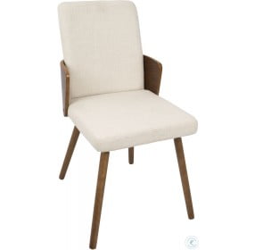 Carmella Walnut And Cream Dining Chair Set of 2