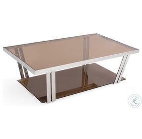 Carraway Brownish Gold Glass Top Cocktail Table