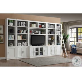 Catalina Cottage White 7-Piece Entertainment Wall with Ladder