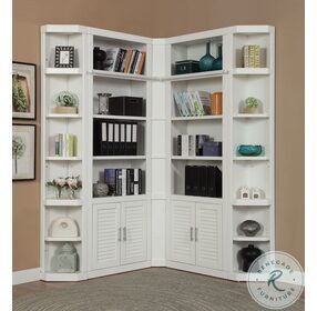 Catalina Cottage White 5 Piece Corner Library Wall